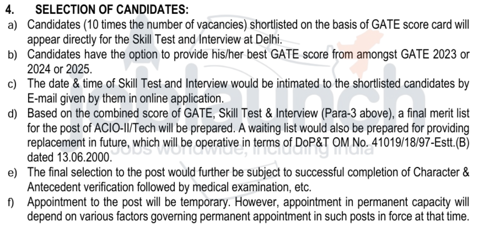 ACIO GRADE II/ Tech IB Recruitment 2025