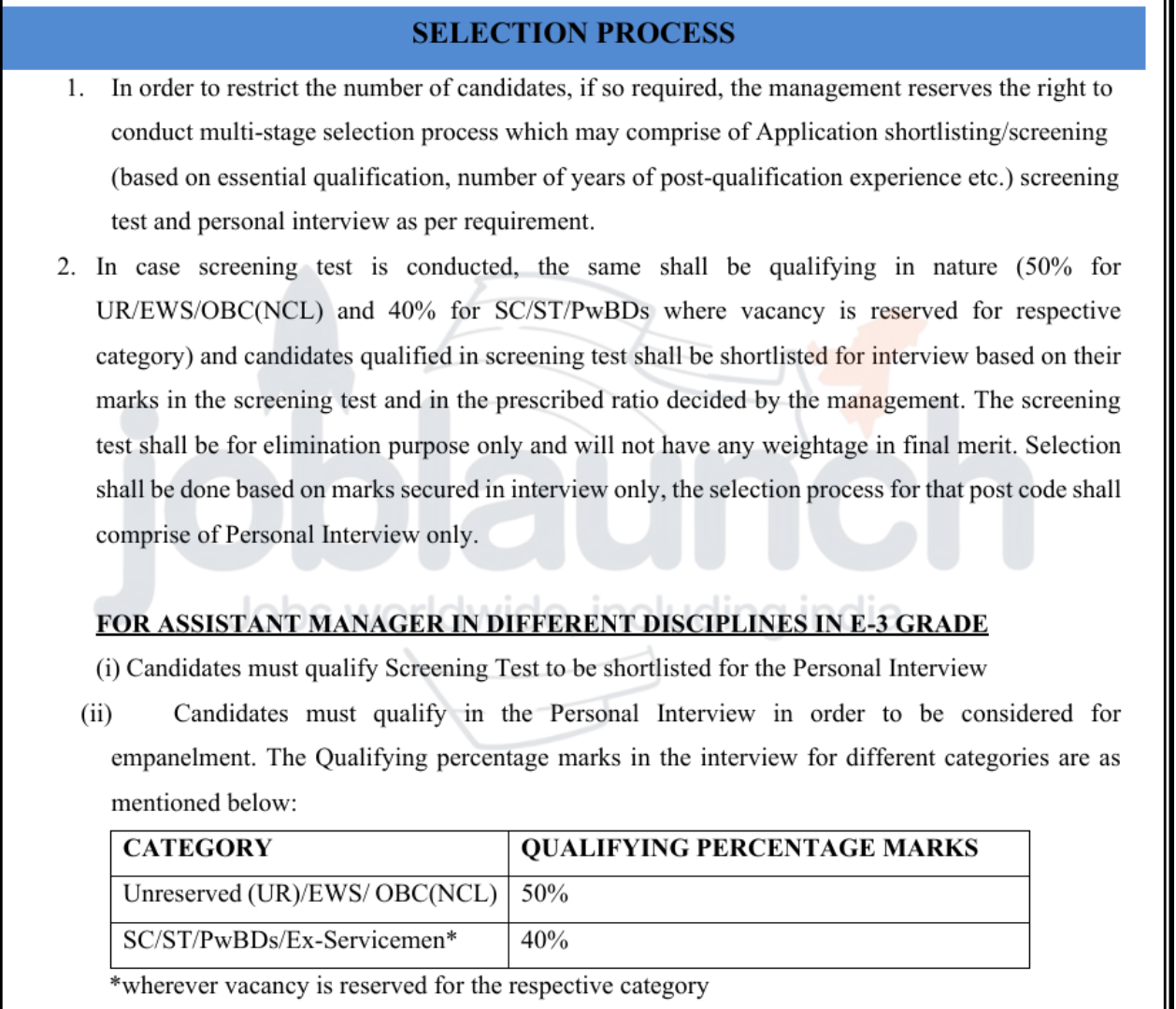 THDC Assistant Manager Recruitment 2025