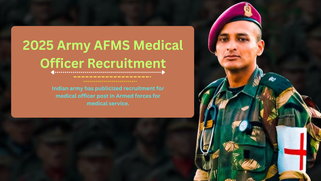 2025 Army AFMS Medical Officer Recruitment