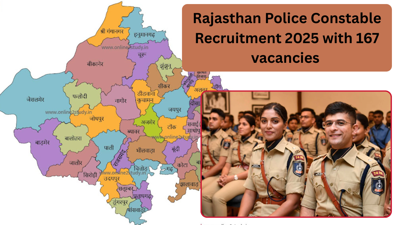 Rajasthan Police Constable Recruitment 2025 with 167 vacancies