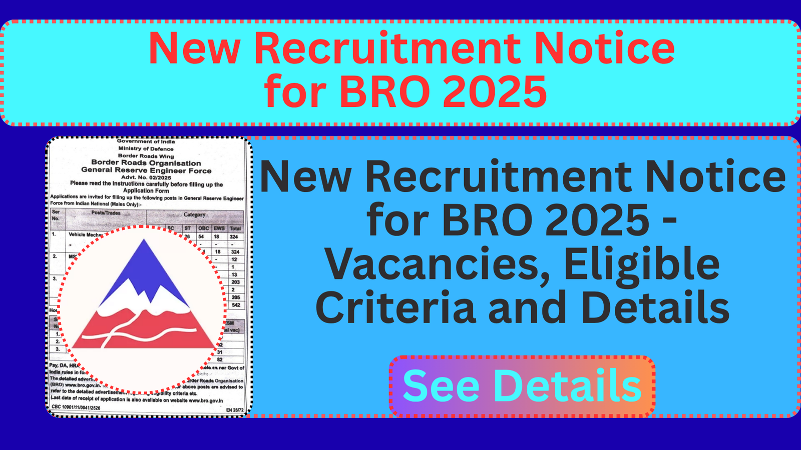 New Recruitment Notice for BRO 2025